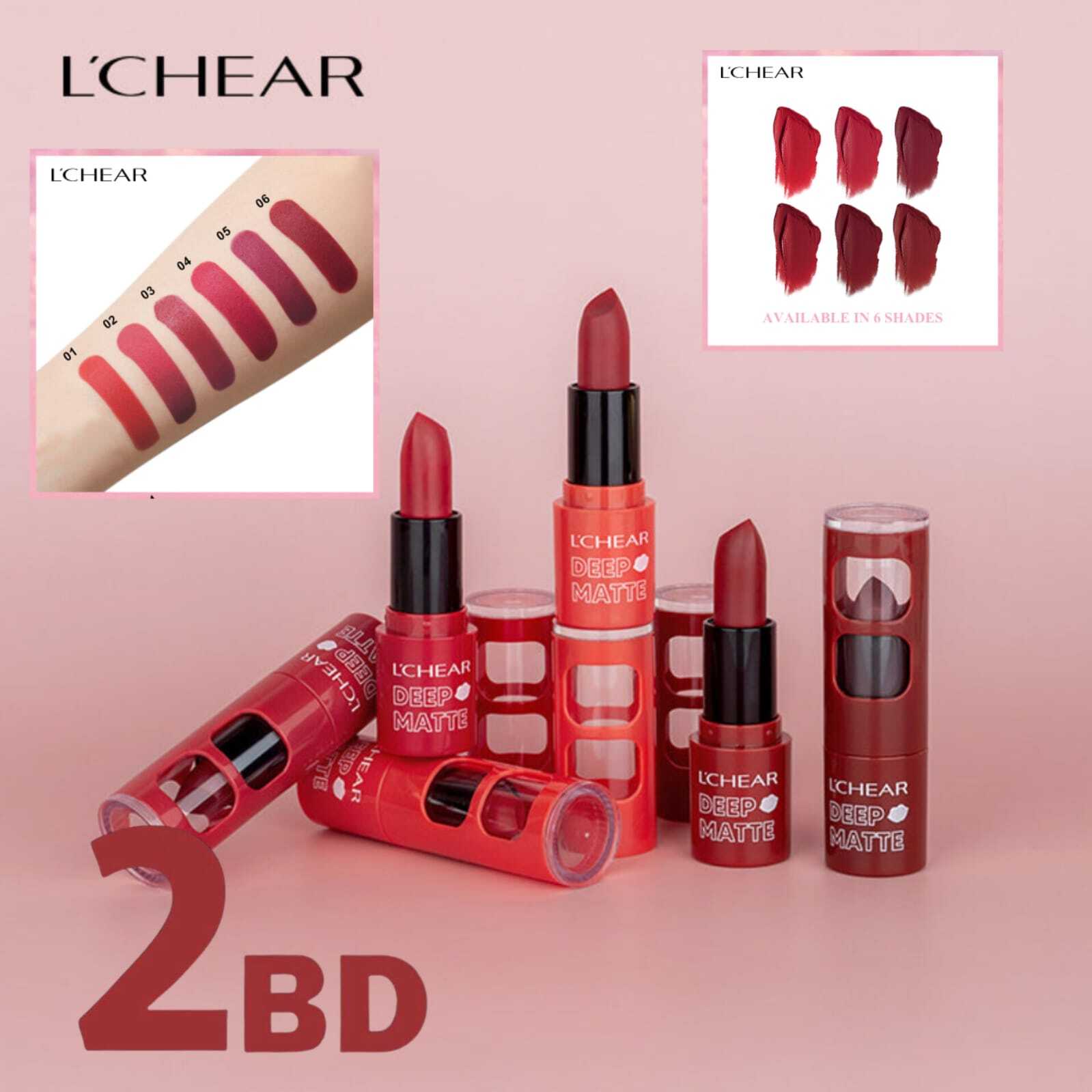Lchear Deep Matte Lipstick 6pcs